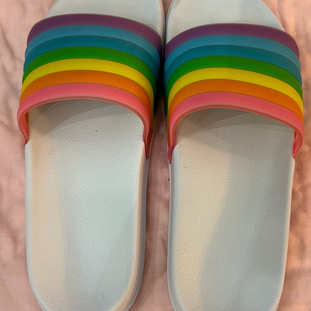 Colorful Rainbow Slide Sandals - Picture 5 of 6